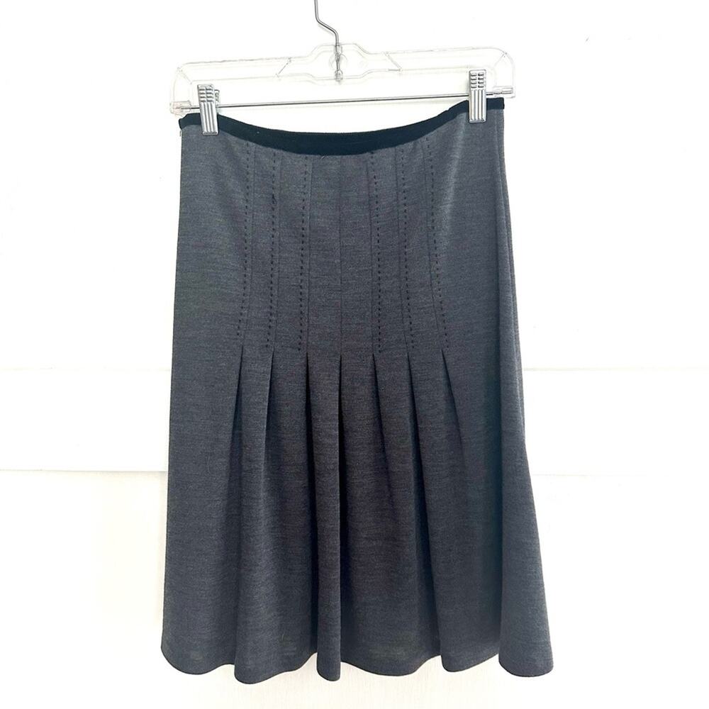 DVF Diane von Furstenberg Wool Fit and Flare Grey Skirt Size 2